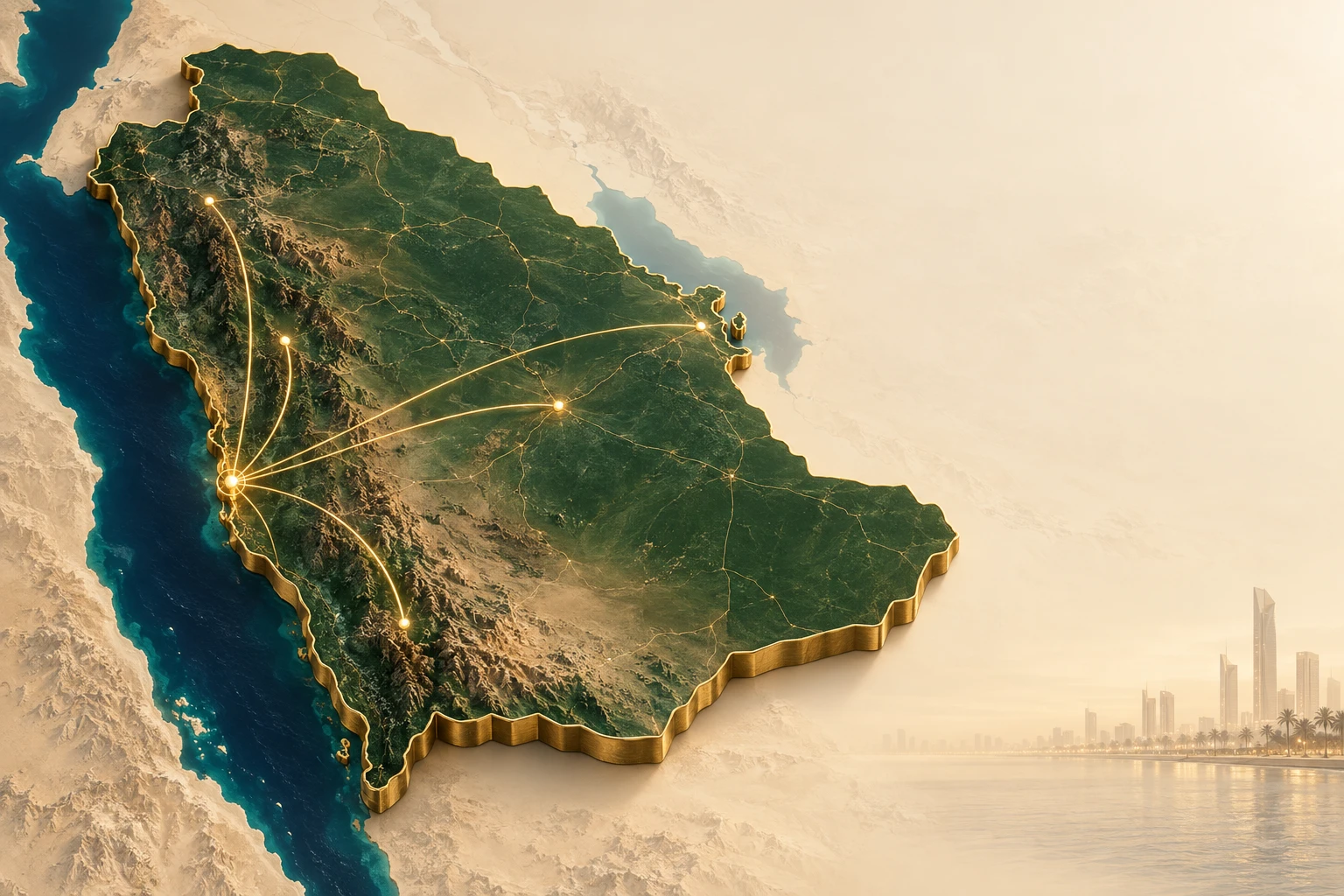 Illustrative Saudi delivery network